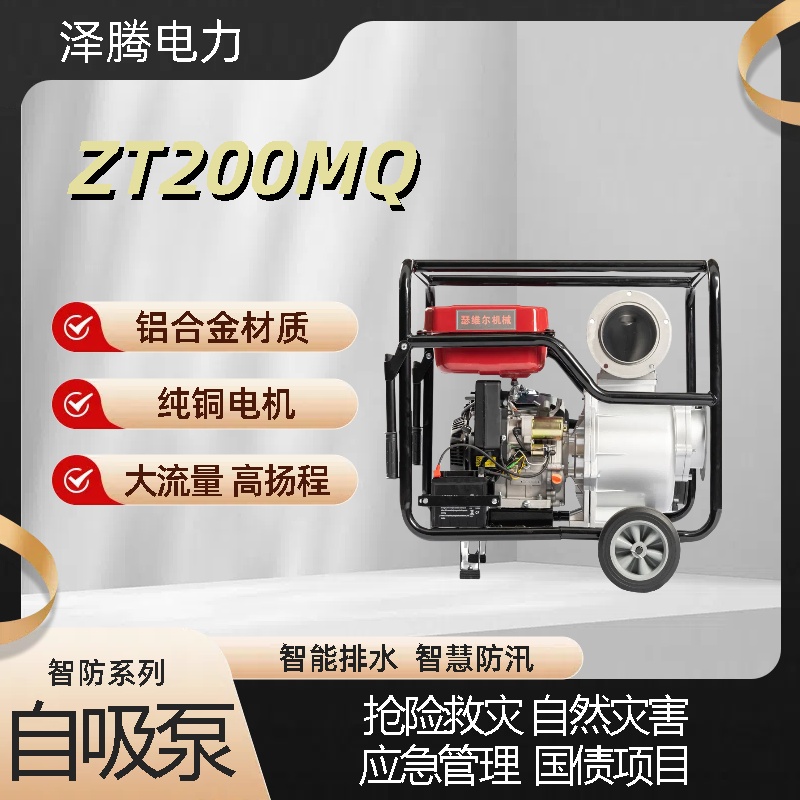 泽腾电力智防系列8寸汽柴油机泵 纯铜电机 基层防灾项目专用